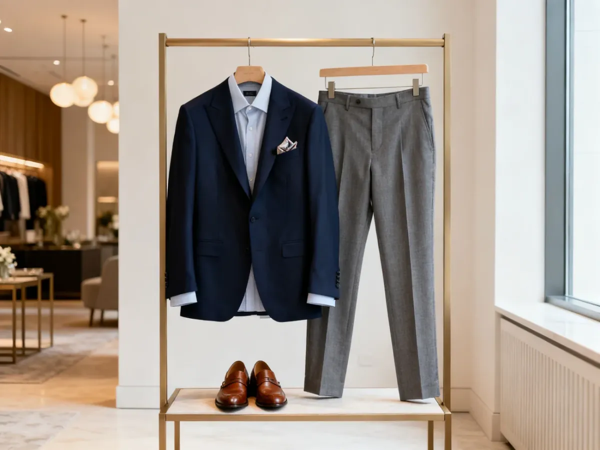 Zestaw koordynowany z marynarką i eleganckimi spodniami