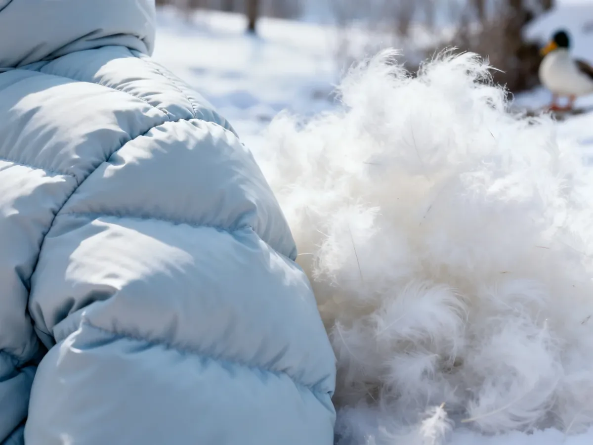 Lekka kurtka puchowa i sprężyste kępki naturalnego puchu